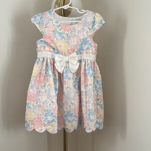 Tahari Floral Kids Dress with White Bow
